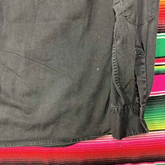 VTG Diesel Shirt Men M Black Band Collar Elbow Patches Y2K‎ Double Breasted - Picture 5 of 7